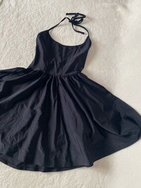 American Apparel Black Halter Skater Dress